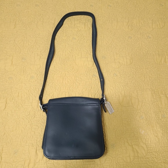 Vintage Coach Bag Legacy Studio Flap Black Purse Crossbody Genuine Leather - Picture 3 of 12